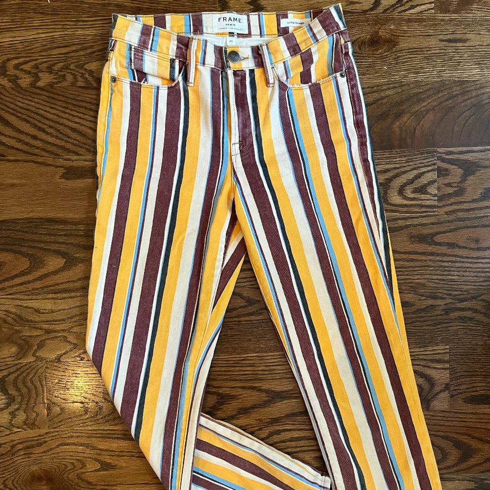 NWOT FRAME Le High Straight Pant Stripe